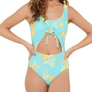 Ninety-Nine NWT Ruched Cutout Swimsuit One Piece  Size XXL Juniors Floral